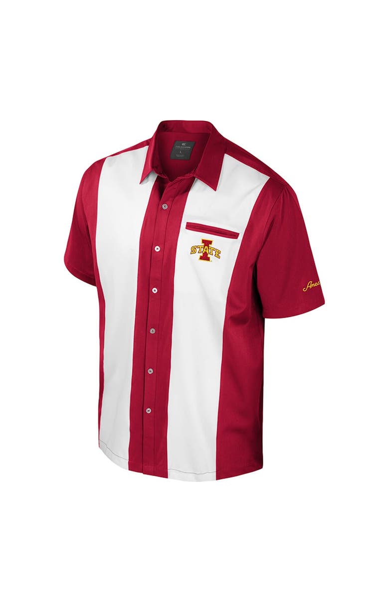 COLOSSEUM Men's Colosseum Cardinal Iowa State Cyclones Strike Bowling Button-Up Shirt, Alternate, color, Cardinal