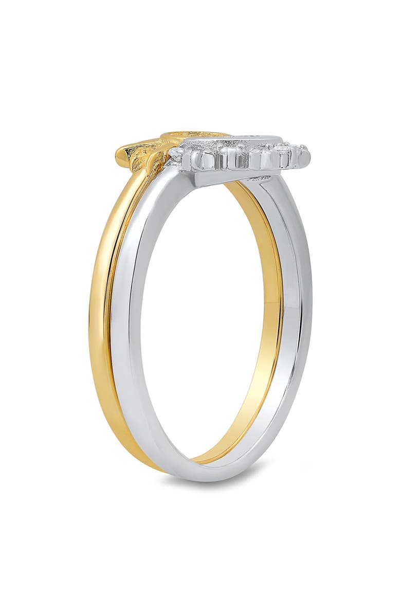 Queen Jewels Set of 2 Two-Tone Sun & Moon Rings, Alternate, color, Two Tone