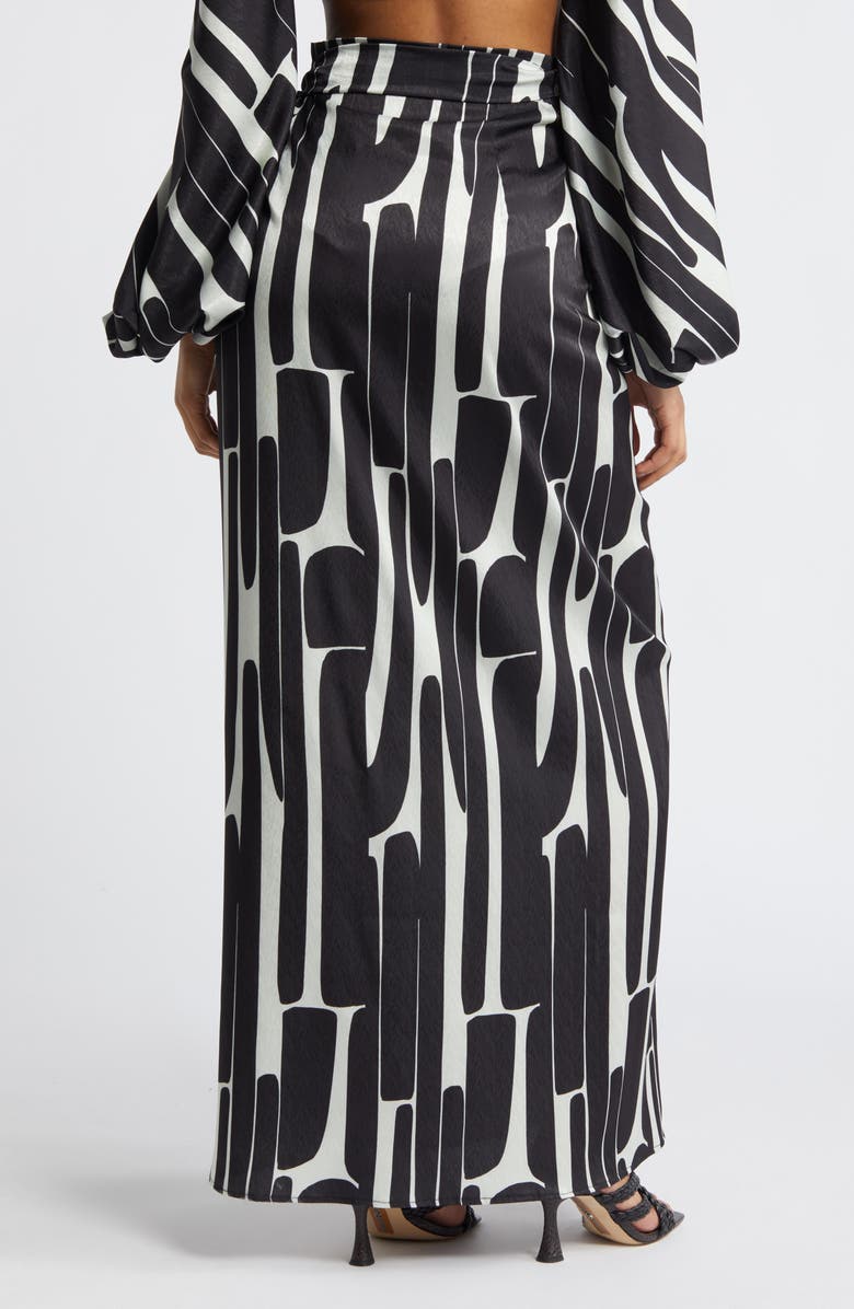 DIARRABLU Seur Hera Print Maxi Wrap Skirt, Alternate, color, Black