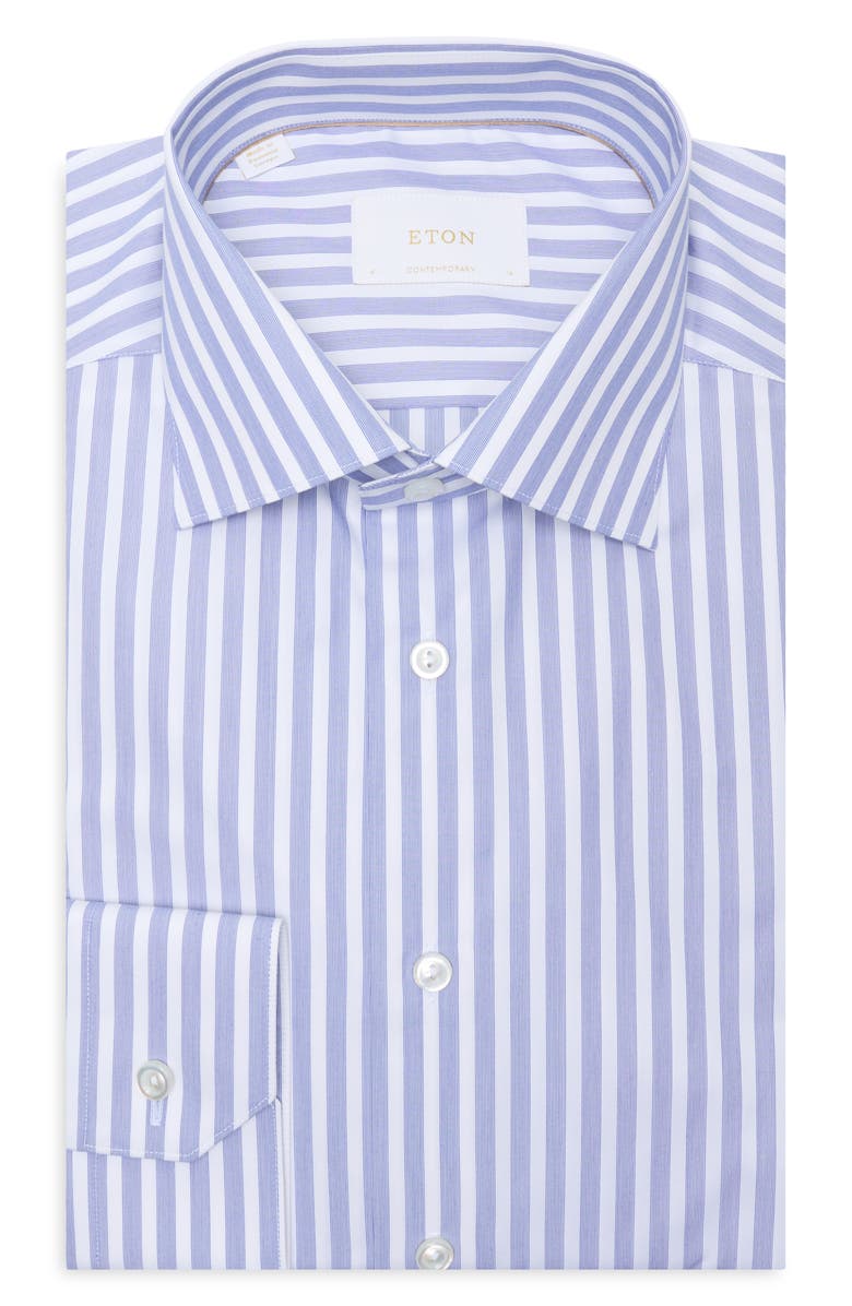 Eton <p>Contemporary Fit Twill Dress Shirt (Big)</p>, Main, color, Medium Blue