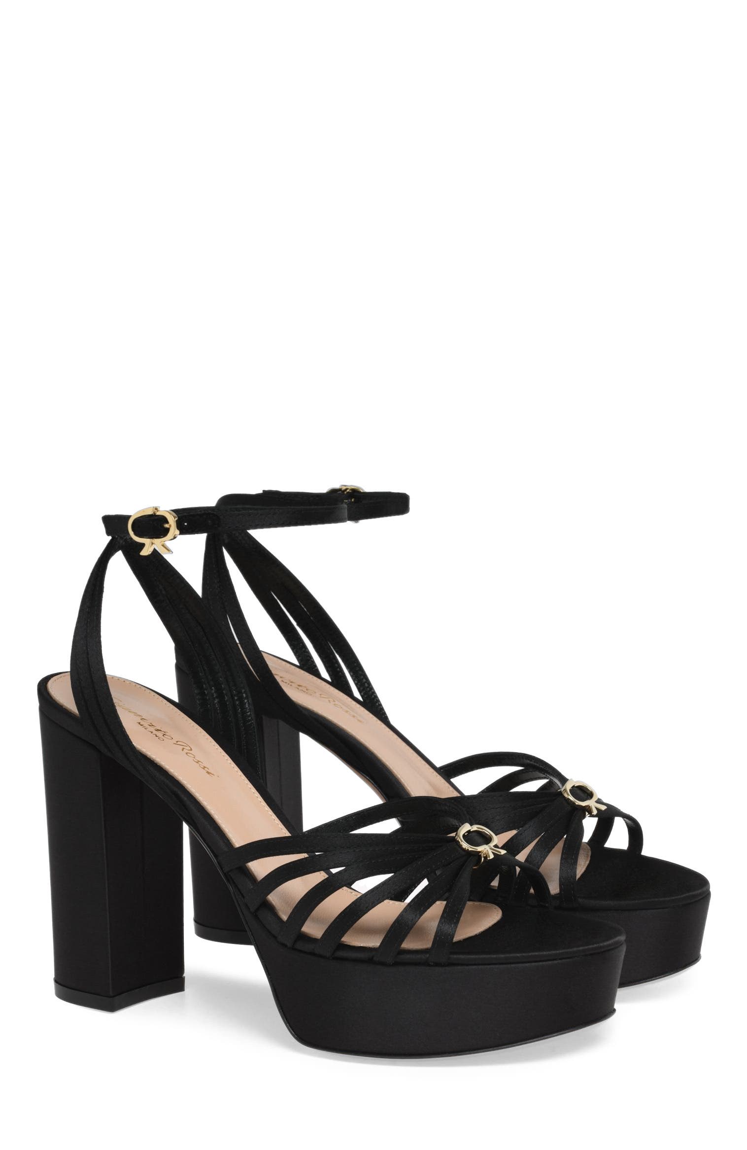 Gianvito Rossi Rita Sandals, Alternate, color, Black Fabric