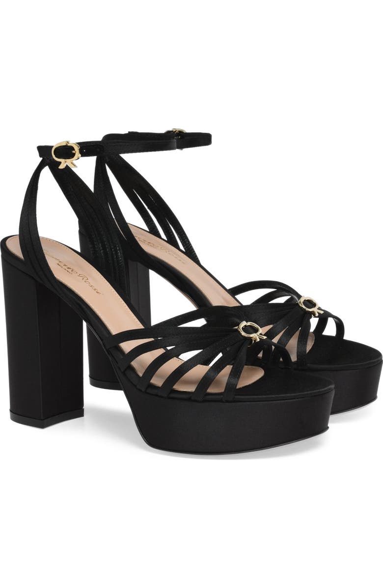 Gianvito Rossi Rita Sandals, Alternate, color, Black Fabric