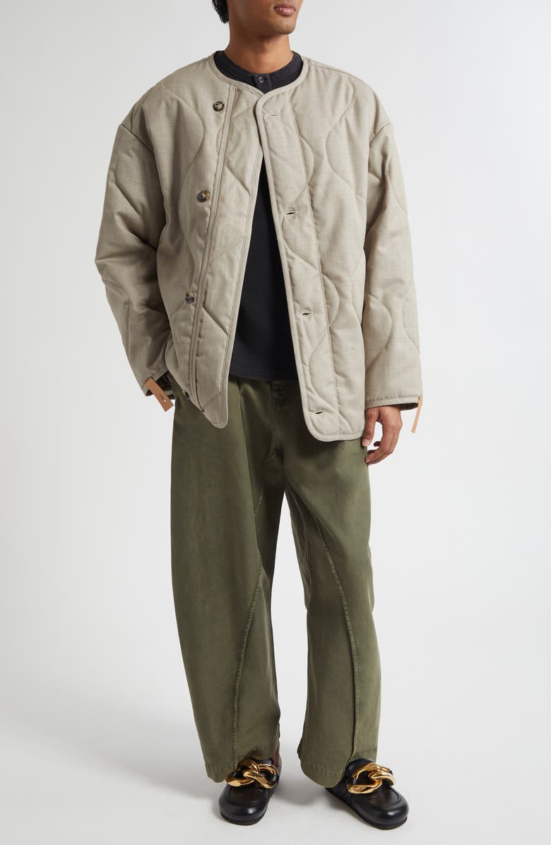 JW Anderson Twisted Seam Wide Leg Trousers, Alternate, color, Olive