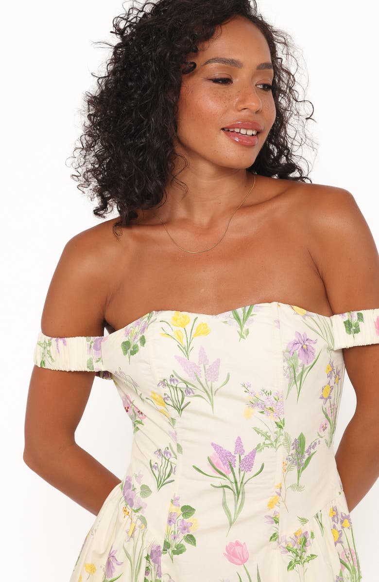 Petal & Pup Larni Off the Shoulder Maxi Dress, Alternate, color, Lavender Multi