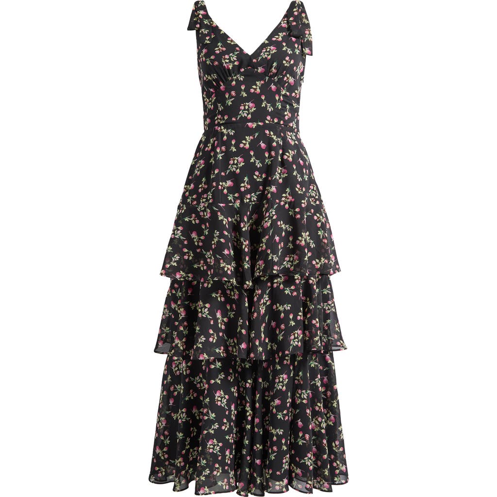 LULUS LULUS ARYA TIERED FLORAL CHIFFON MAXI DRESS
