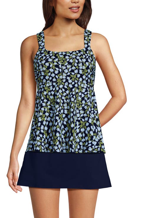 Adjustable Scoop Neck Flutter Tankini Top