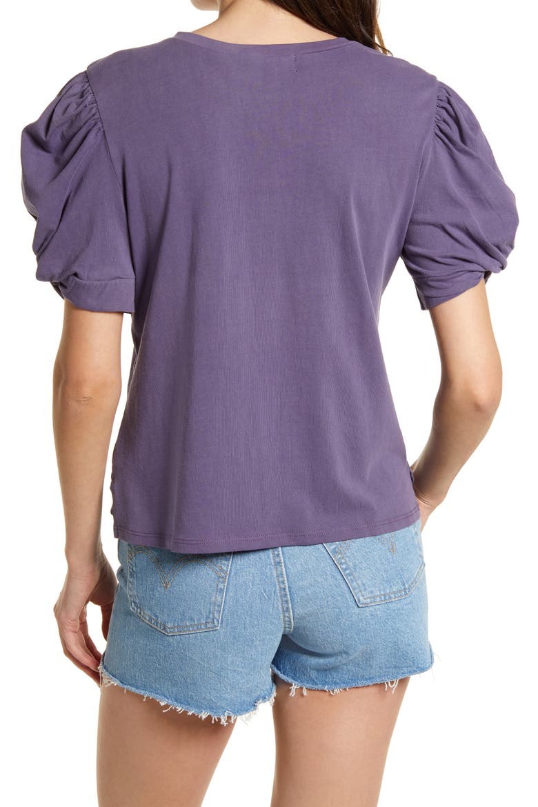 Puff Sleeve T-Shirt, Alternate, color, PURPLE JAM