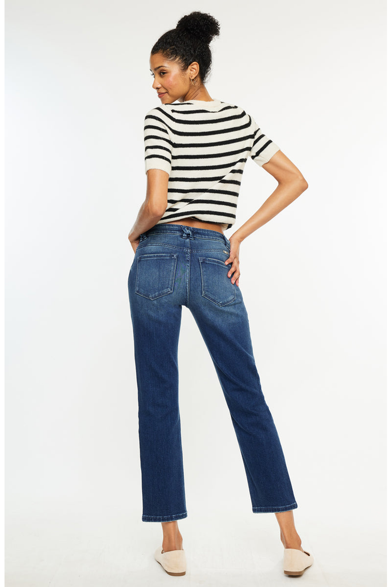 Dolores Mid Rise Slim Straight Fit Jeans, Alternate, color, Dark Wash