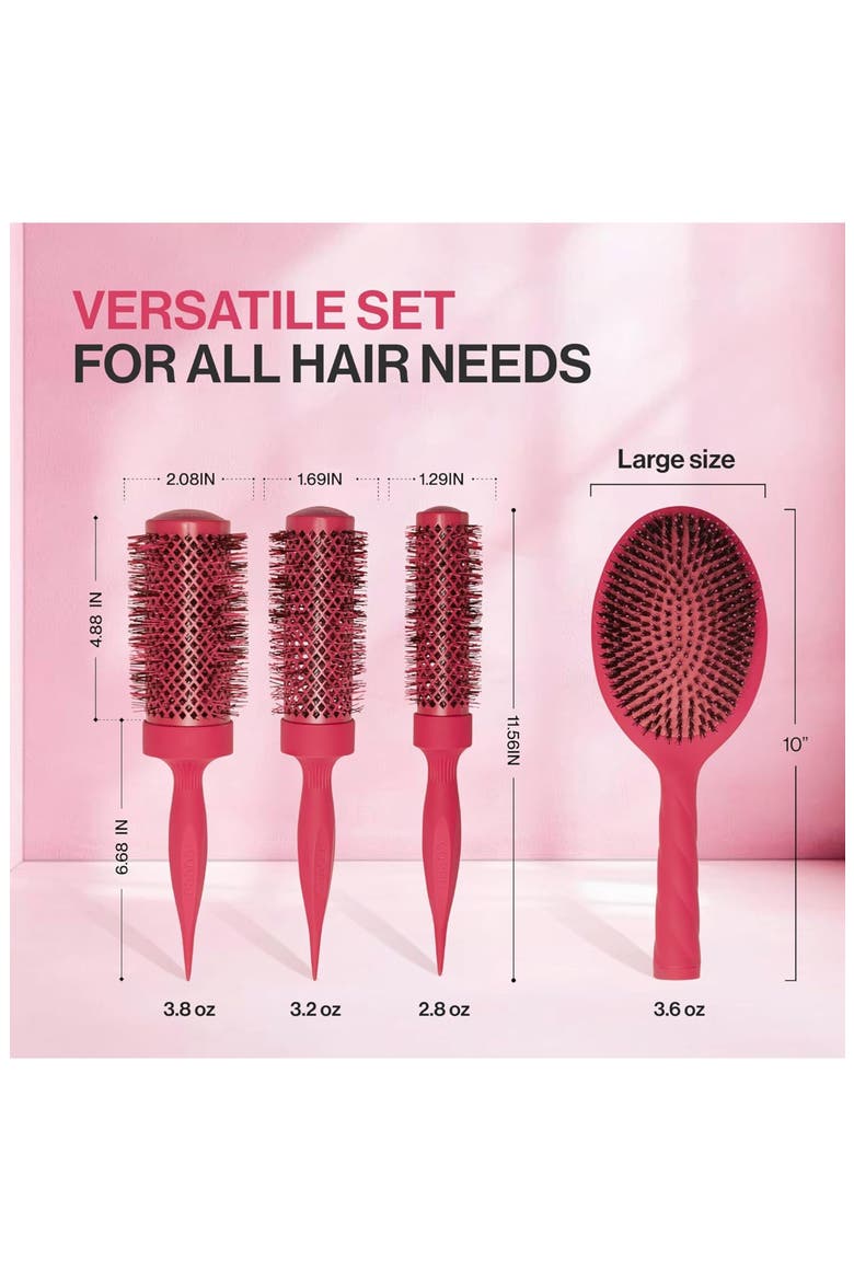 Aura 4-Piece Brush Set, Alternate, color, PINK