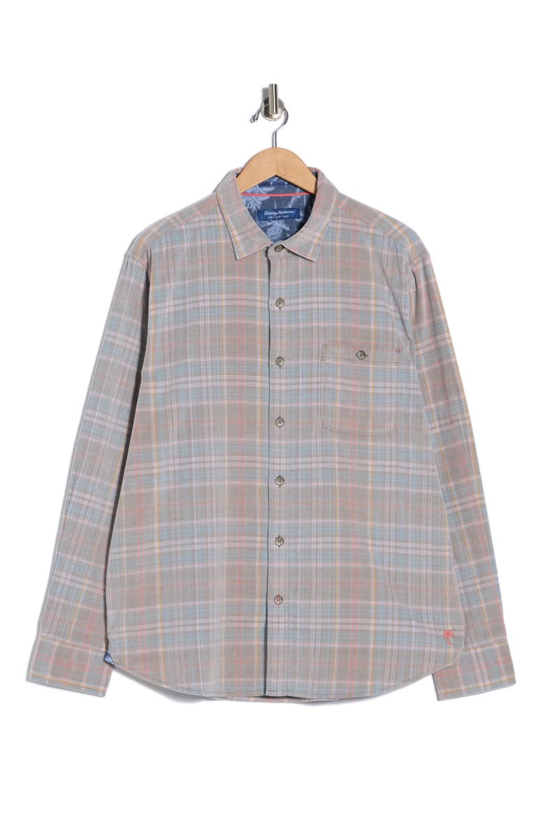 Coastline Bisa Check Corduroy Button-Up Shirt, Alternate, color, BALA SHARK