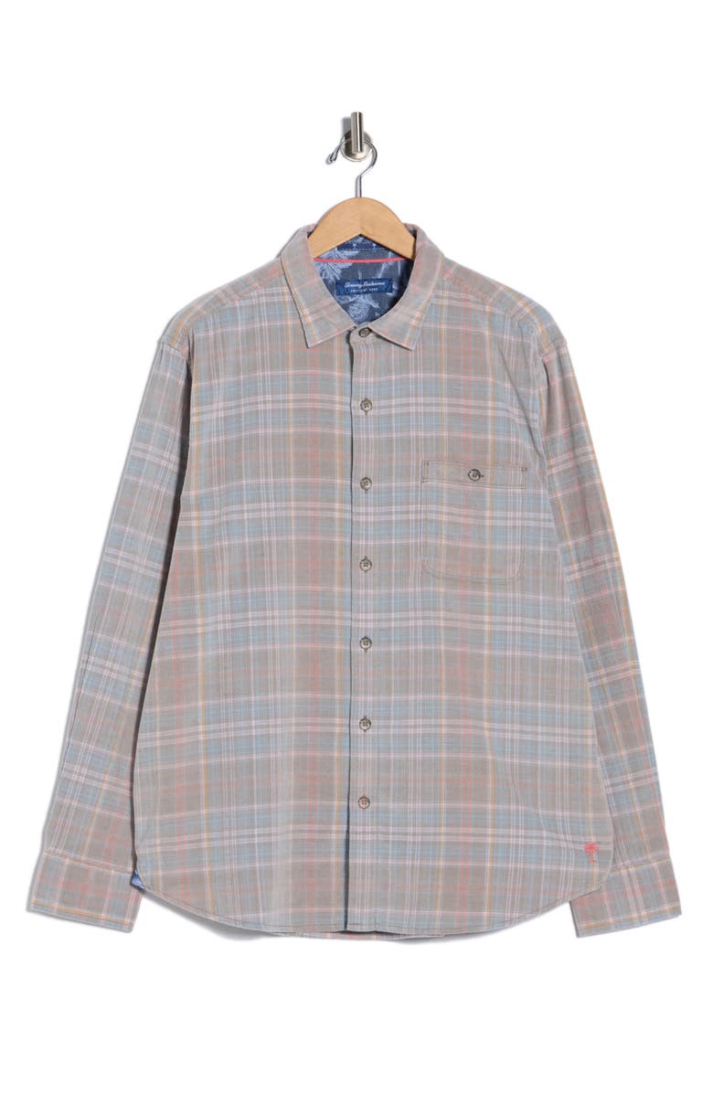 Tommy Bahama Coastline Bisa Check Corduroy Button-Up Shirt, Alternate, color, Bala Shark