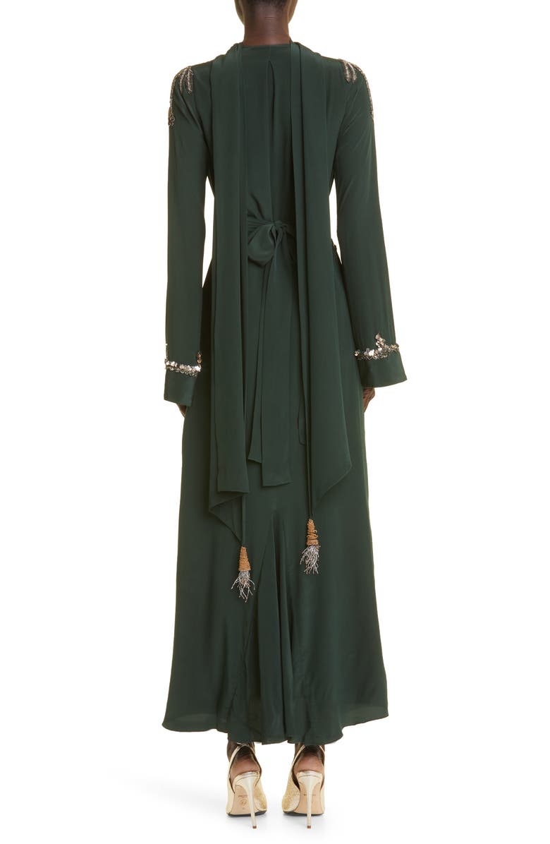 Johanna Ortiz Artistic Lifestyle Beaded Long Sleeve Silk Maxi Dress, Alternate, color, 