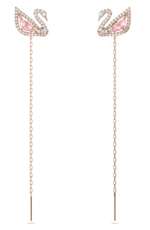 Swan Chain Drop Earrings