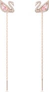 Swarovski Swan Chain Drop Earrings