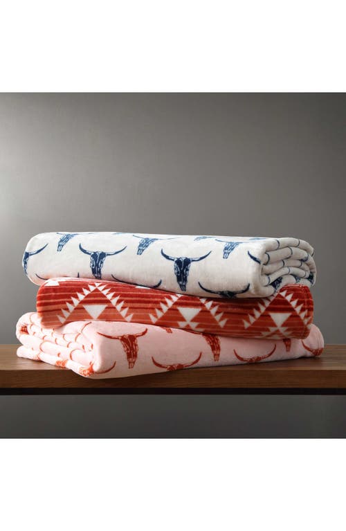 Wrangler Jericho Peach Ultra Soft Plush Fleece Blanket In Pink/red