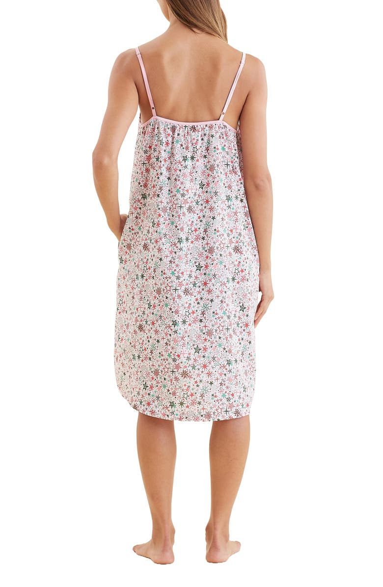 Papinelle Christmas Stars Cotton Sateen Nightgown, Alternate, color, 
