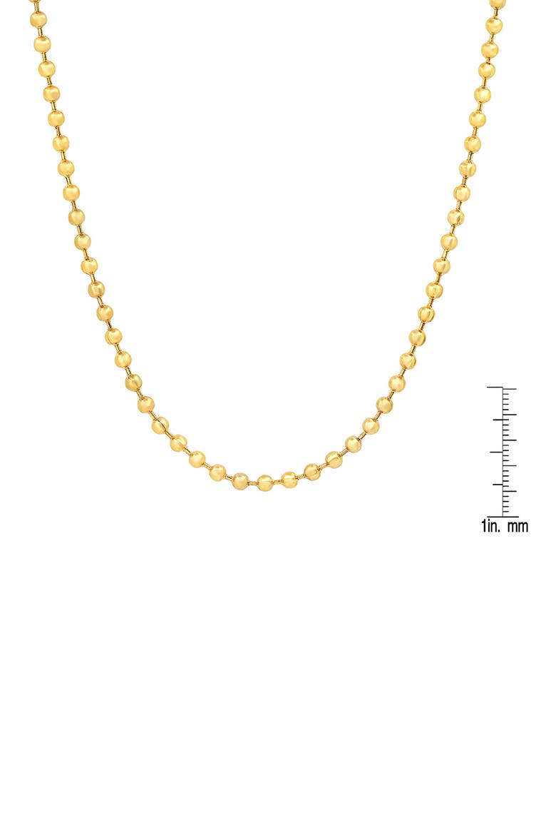 18k Gold Plated Stainless Steel Ball Chain Necklace, Alternate, color, YELLOW