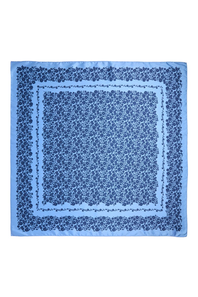 Oversize Square Satin Scarf, Alternate, color, TONAL BLUE FLORAL