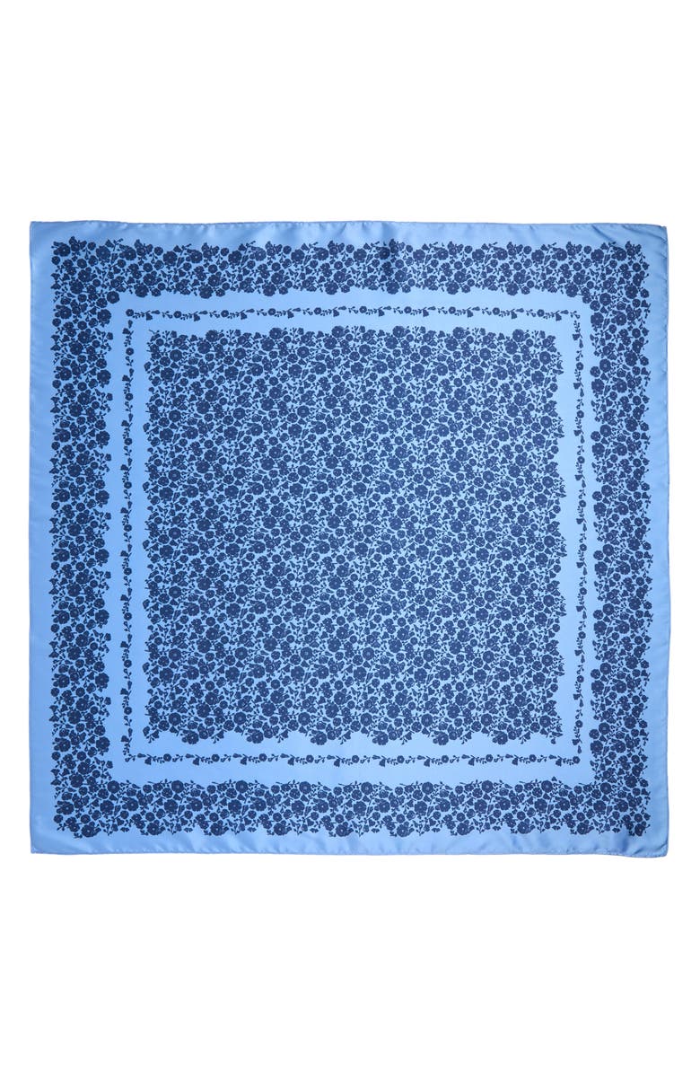 Treasure & Bond Oversize Square Satin Scarf, Alternate, color, Tonal Blue Floral
