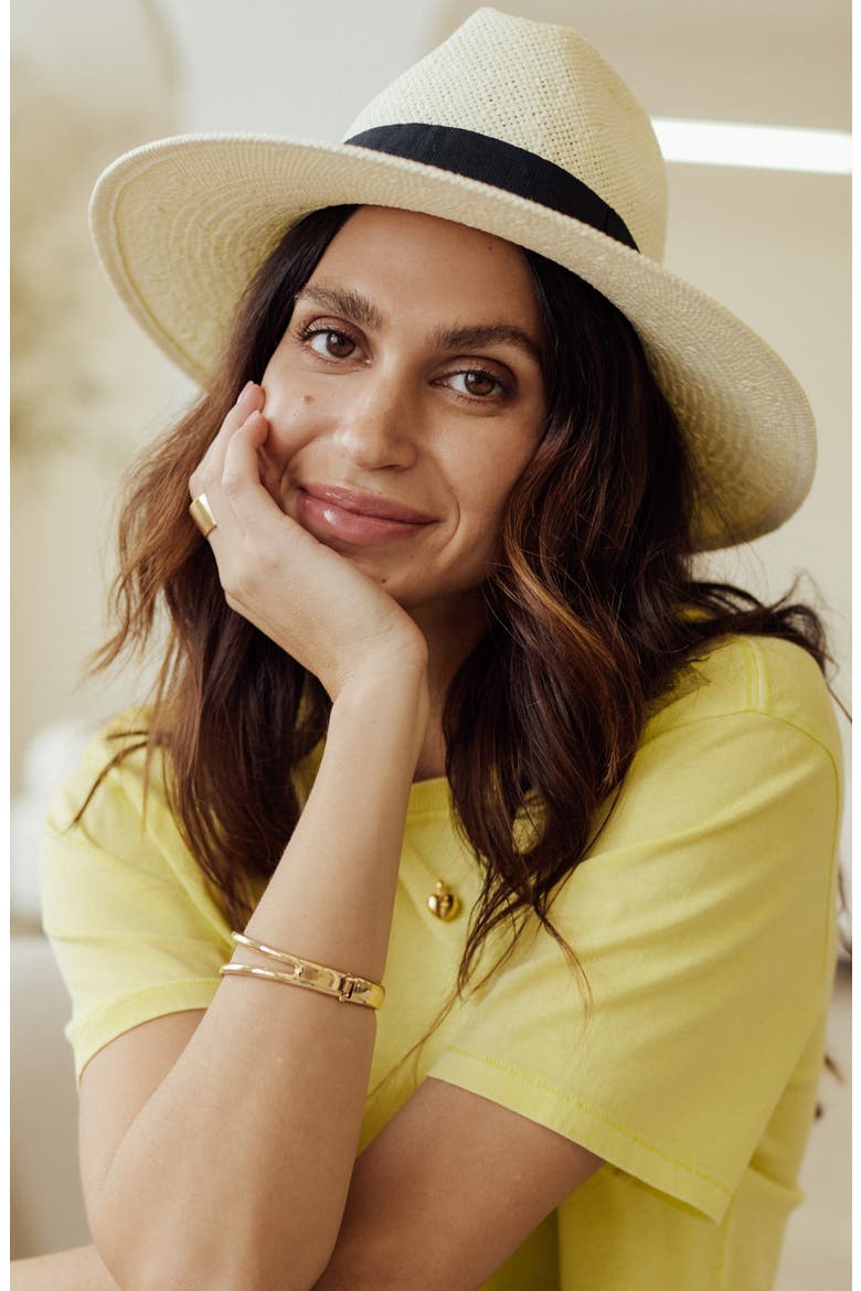 Paper Straw Panama Hat, Alternate, color, TAN COMBO