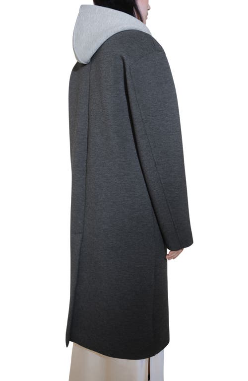 Mango Combined Coat With Hood Grey In Grey