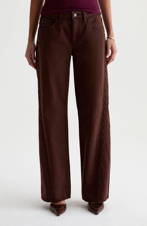 Adria Lace Up Wide Leg Jeans