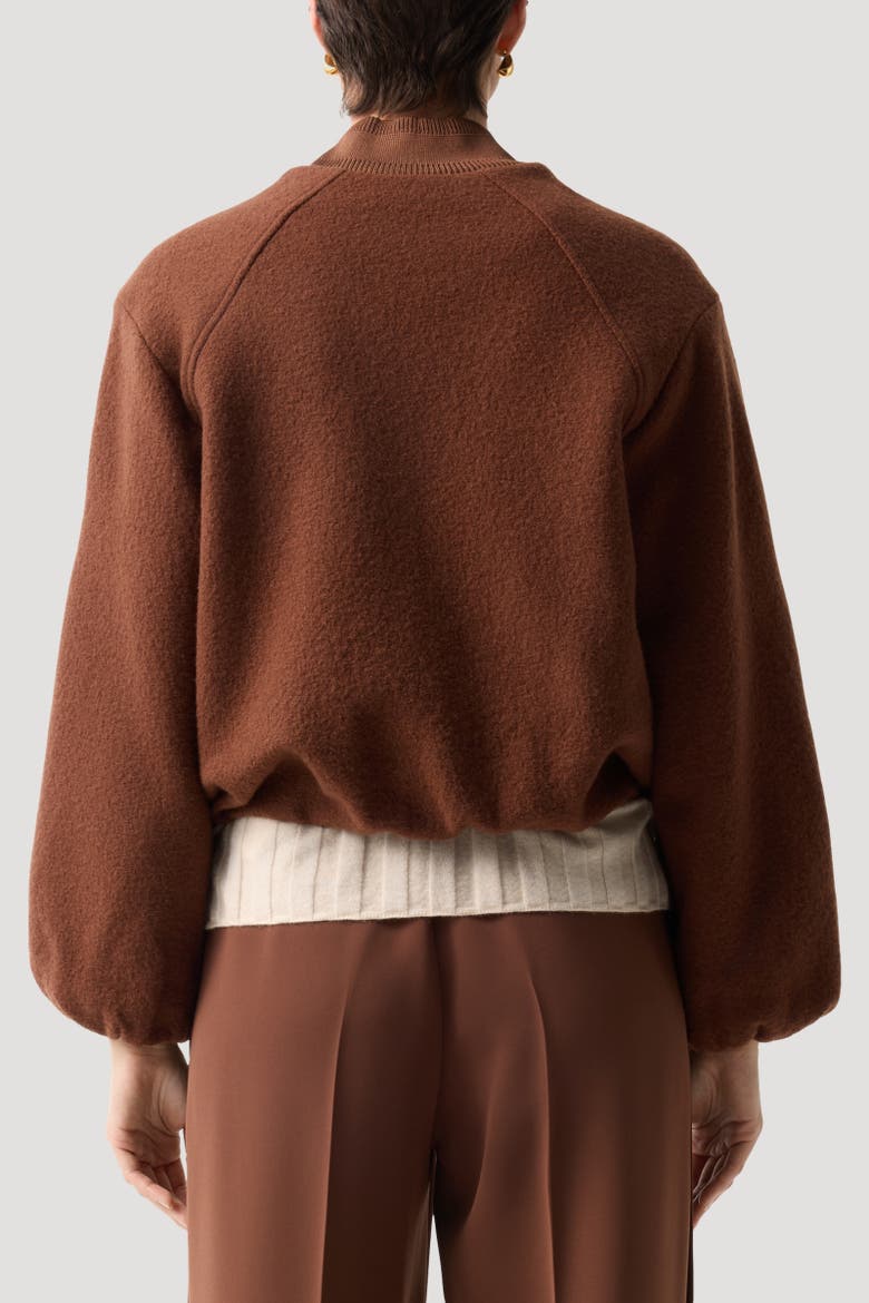Editha Wool Blouson, Alternate, color, Brown