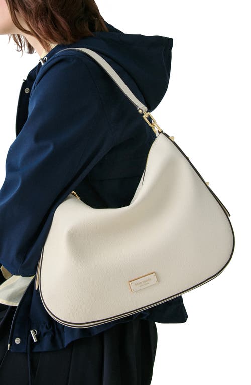 Kate Spade New York Large Liv Pebble Leather Hobo Bag In White