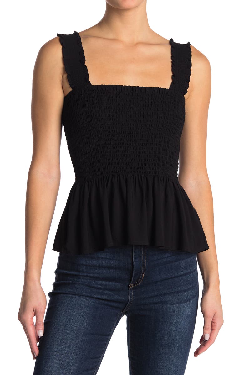 Elodie Smocked Peplum Tank Top, Main, color,