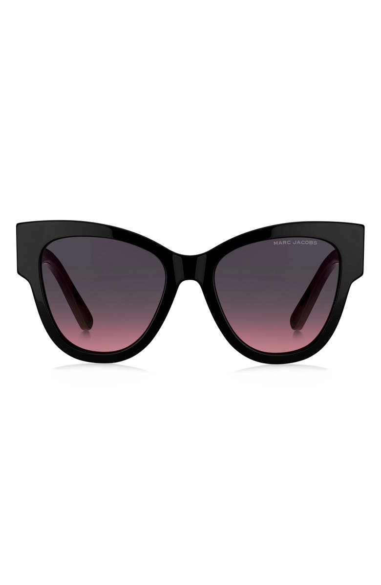 Marc Jacobs 53mm Cat Eye Sunglasses, Main, color, Black/ Grey Shaded Pink