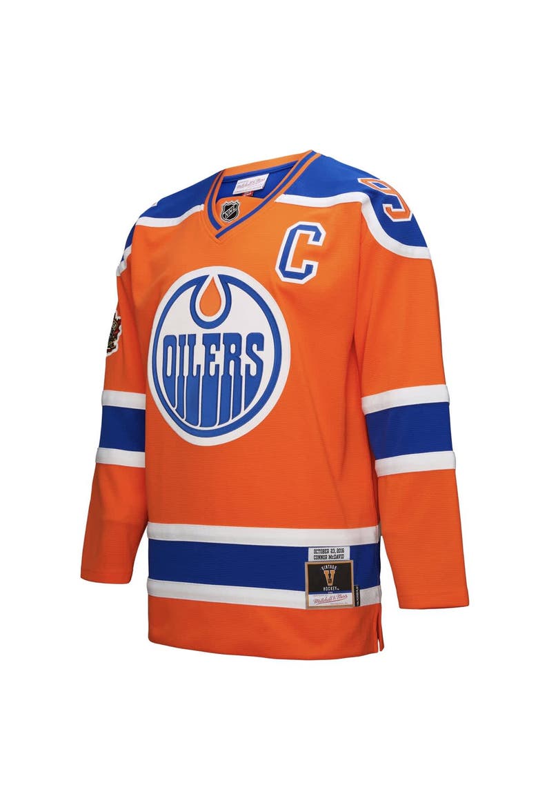 Men's Mitchell & Ness Connor McDavid Orange Edmonton Oilers Power Play Jersey, Alternate, color, Orange