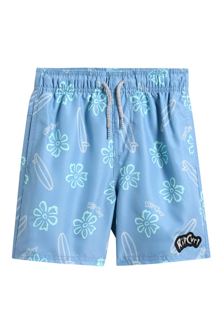 Kids' Ride the Wave Swim Trunks, Main, color, FADED DENIM