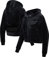 PRO STANDARD Women's Pro Standard Miami Heat Triple Black Velour Full-Zip Hoodie