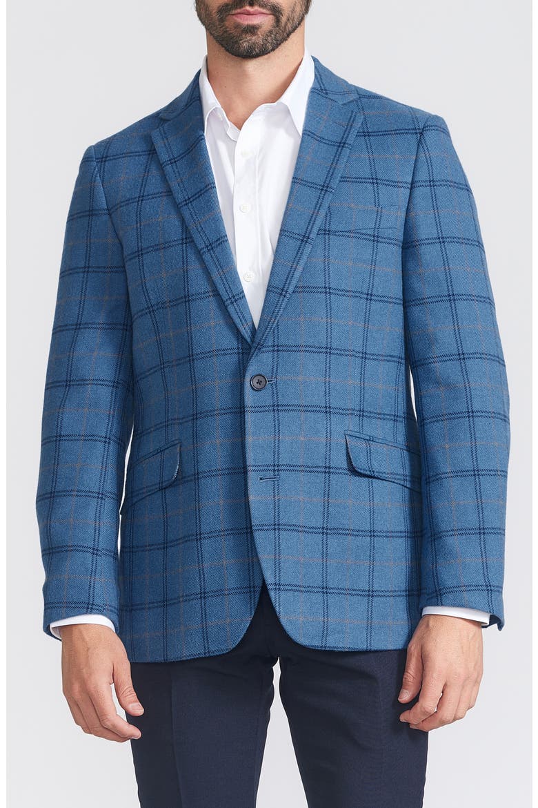 Plaid Sport Coat, Main, color, BLUE