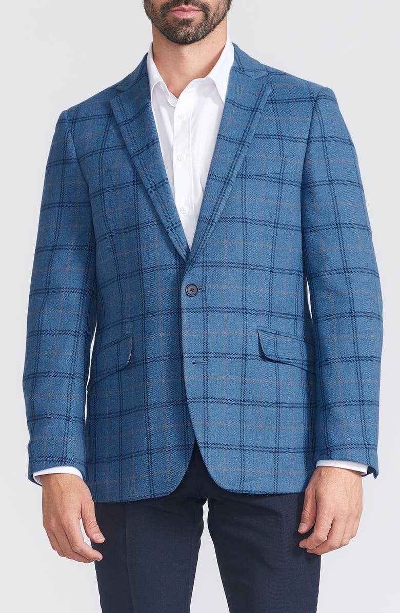 SAVILE ROW CO Plaid Sport Coat, Main, color, Blue