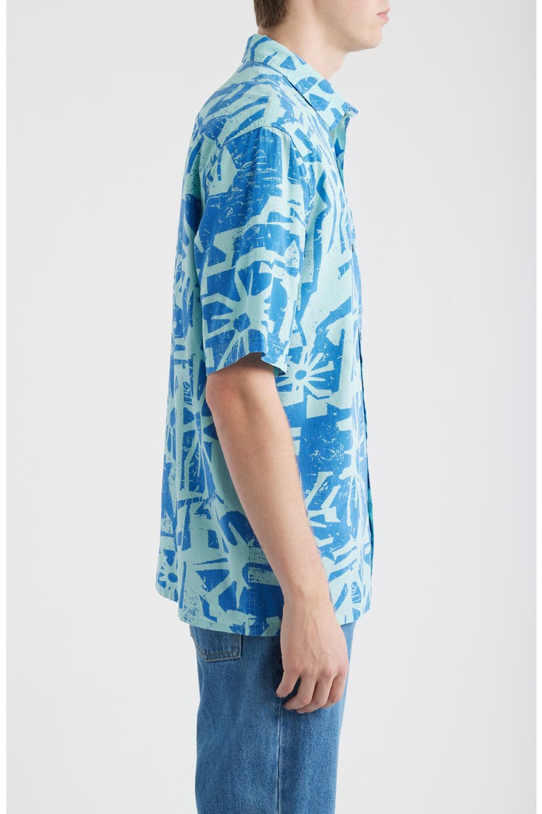 Liquid Trips Mason Short Sleeve Button-Up Shirt, Alternate, color, ROYAL BLUE
