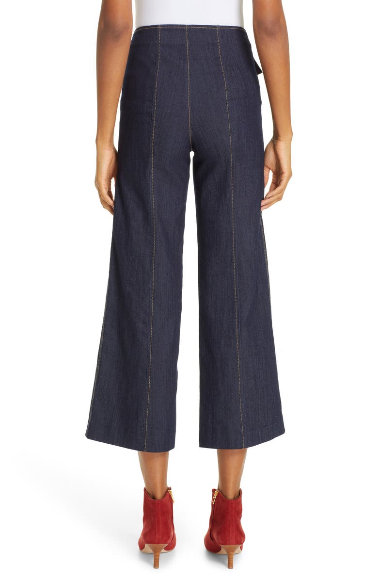 Cinq à Sept Azure Crop Wide Leg Jeans, Alternate, color, Indigo