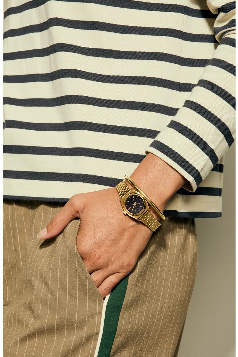 The Small Time Teller Bracelet Watch, 26mm, Alternate, color, GOLD / BLACK