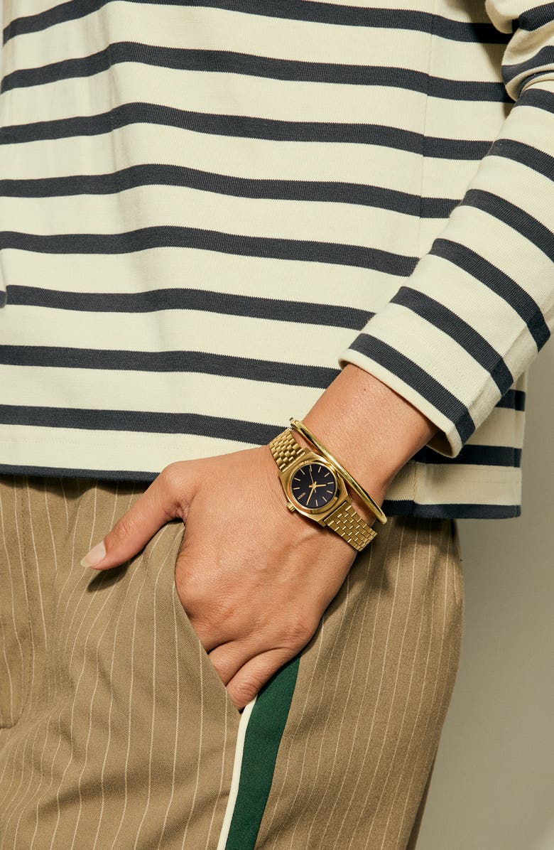 Nixon The Small Time Teller Bracelet Watch, 26mm, Alternate, color, Gold / Black