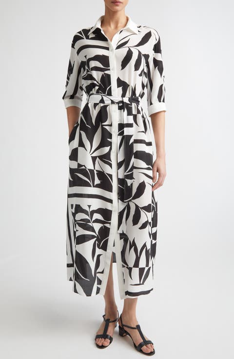 Changio Floral Silk Midi Shirtdress