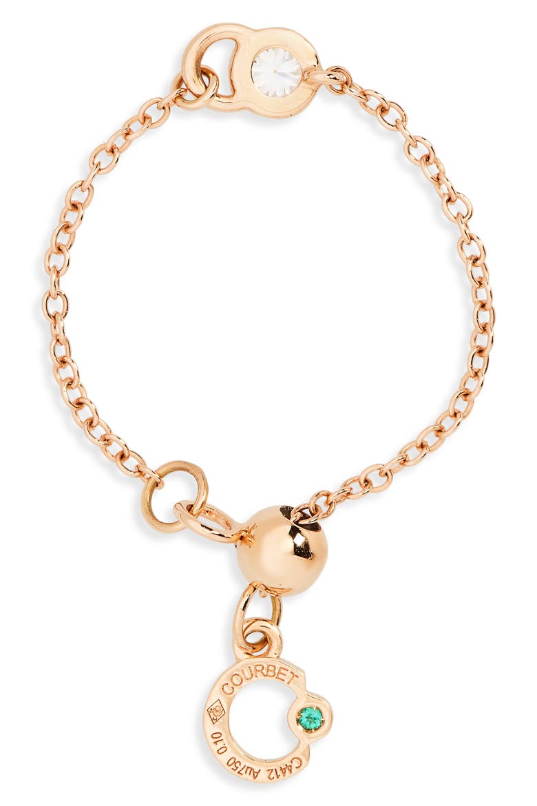 Adjustable Lab Created Diamond Chain Ring, Main, color, ROSE GOLD