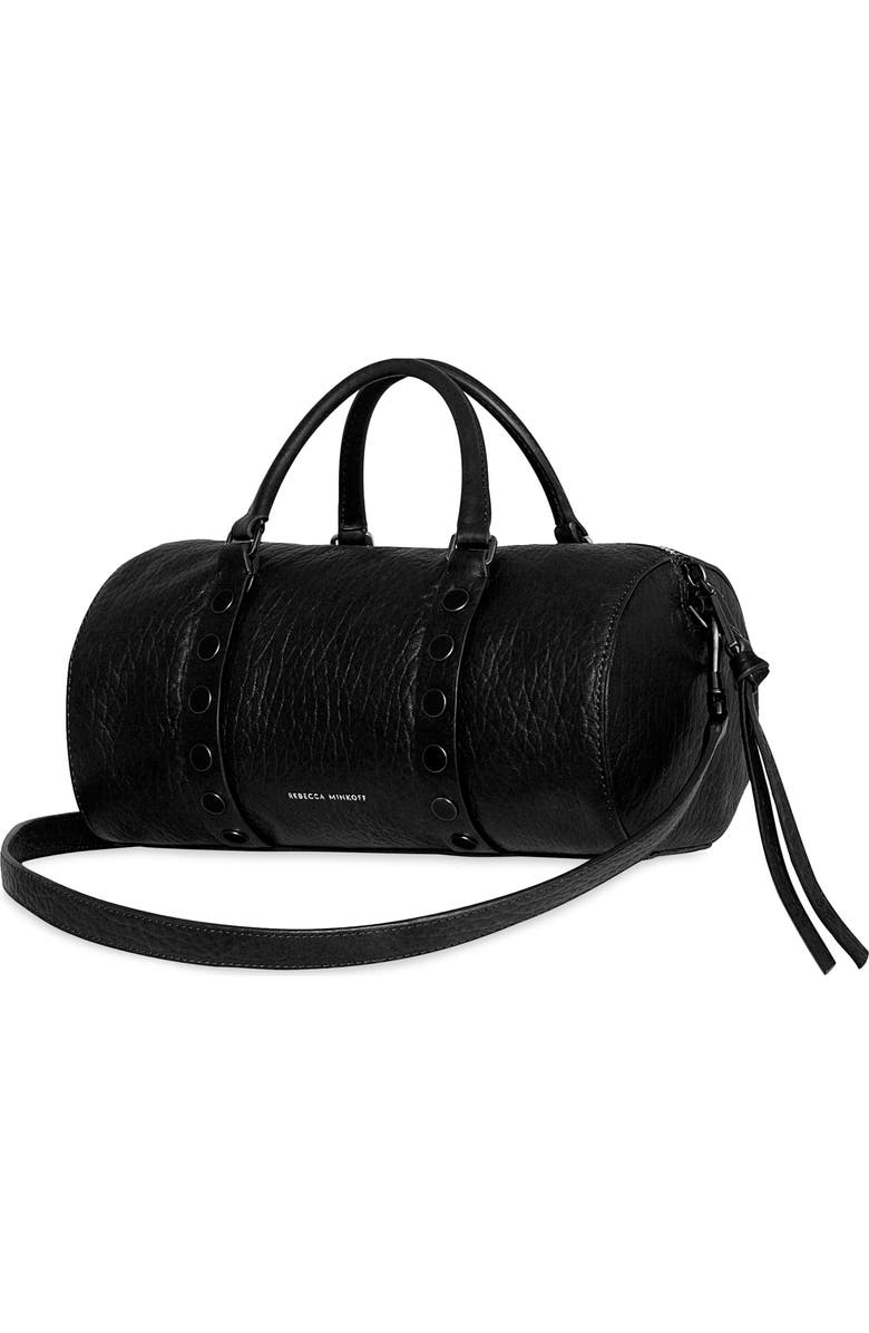 Rebecca Minkoff Tootsie Leather Barrel Crossbody Bag, Alternate, color, Black