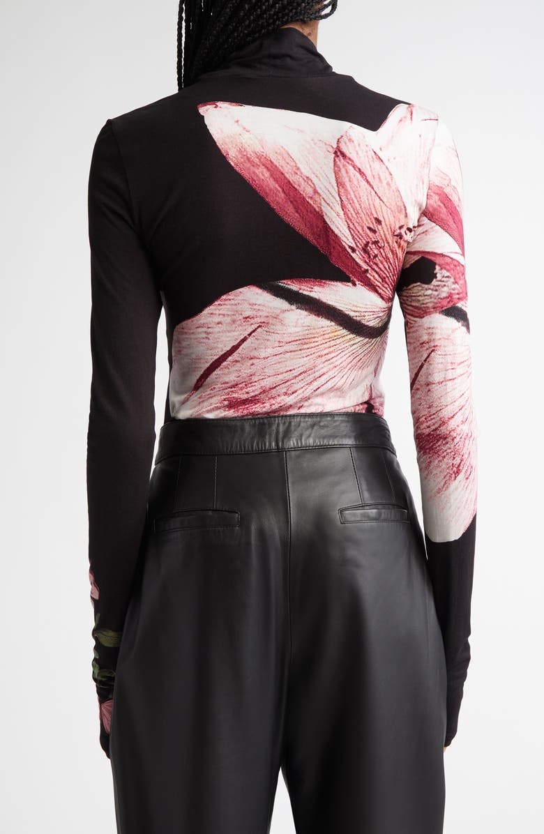 Alice + Olivia Delaina Floral Mock Neck Top, Alternate, color,