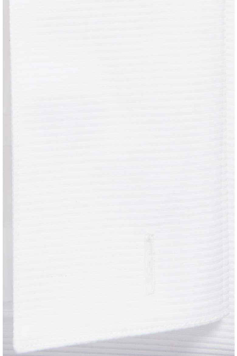 Trim Fit Horizontal Rib French Cuff Formal Shirt, Alternate, color, SOLID WHITE