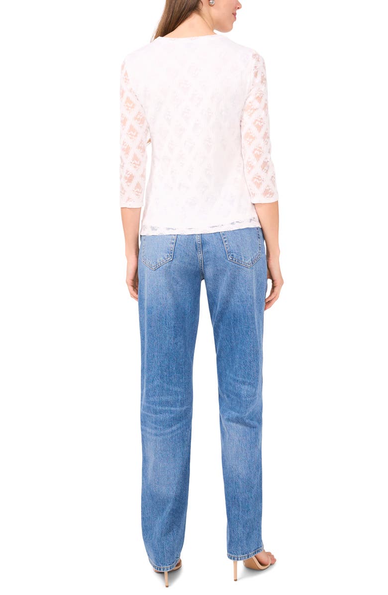 Halogen<sup>®</sup> Lace Three-Quarter Sleeve Top, Alternate, color, 