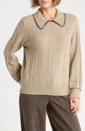 Democracy Whipstitch Collared Sweater
