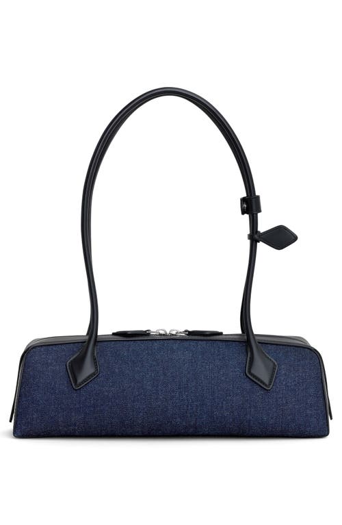 Alaïa Womens Alaia Le Teckel Medium Leather Shoulder Bag In Bleu Denim