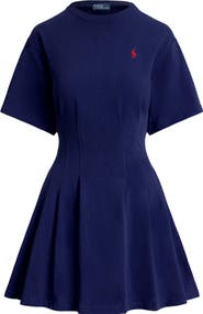 Polo Ralph Lauren Pleated Cotton Jersey T-Shirt Minidress