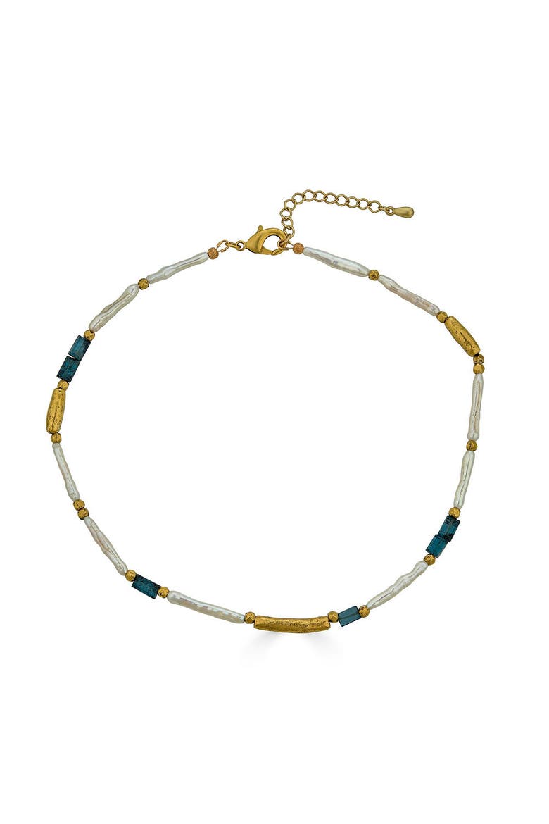 Biwa Pearl and Kyanite Necklace, Main, color, Gold