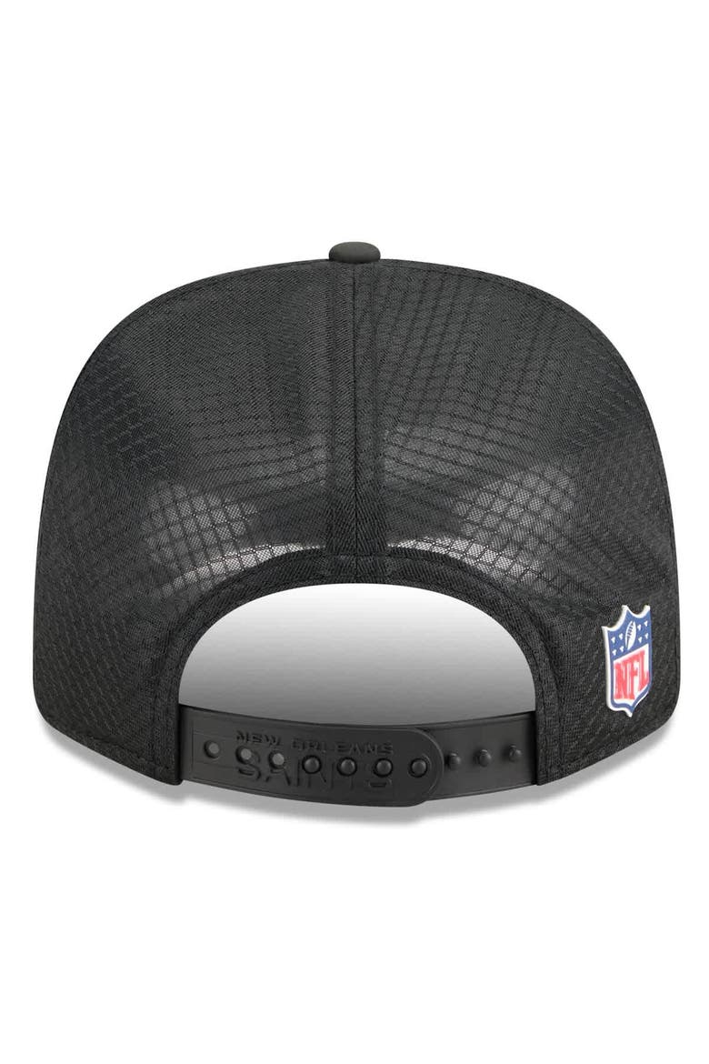 Men's New Era Black New Orleans Saints 2025 Sideline  9SEVENTY Trucker Adjustable Hat, Alternate, color, Black